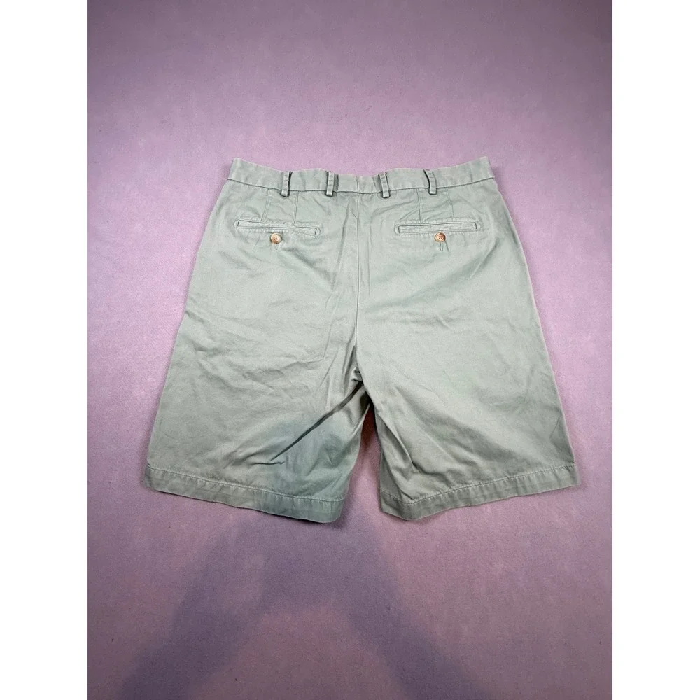 Peter Millar Mens Sage Green Flat Front Chino Shorts Size 34 Golf Casual Twill